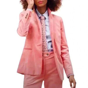 J. Crew Parke Blazer Size 4 Pink Rose Corduroy Office Workwear Blogger